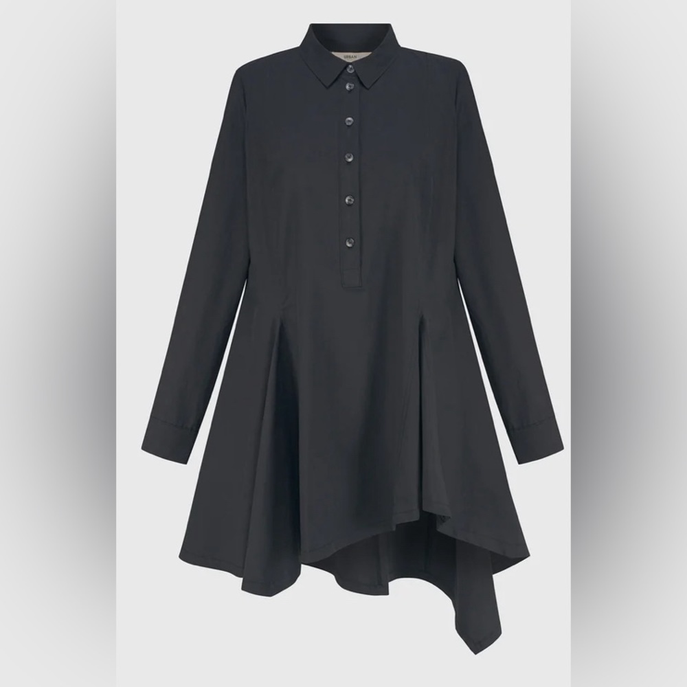 Alembika Urban Angled Button Down Tunic Black Brand Size 1 (6-8)